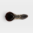 L'Artiste Vaneyck tall western boot in Black Multi, top view