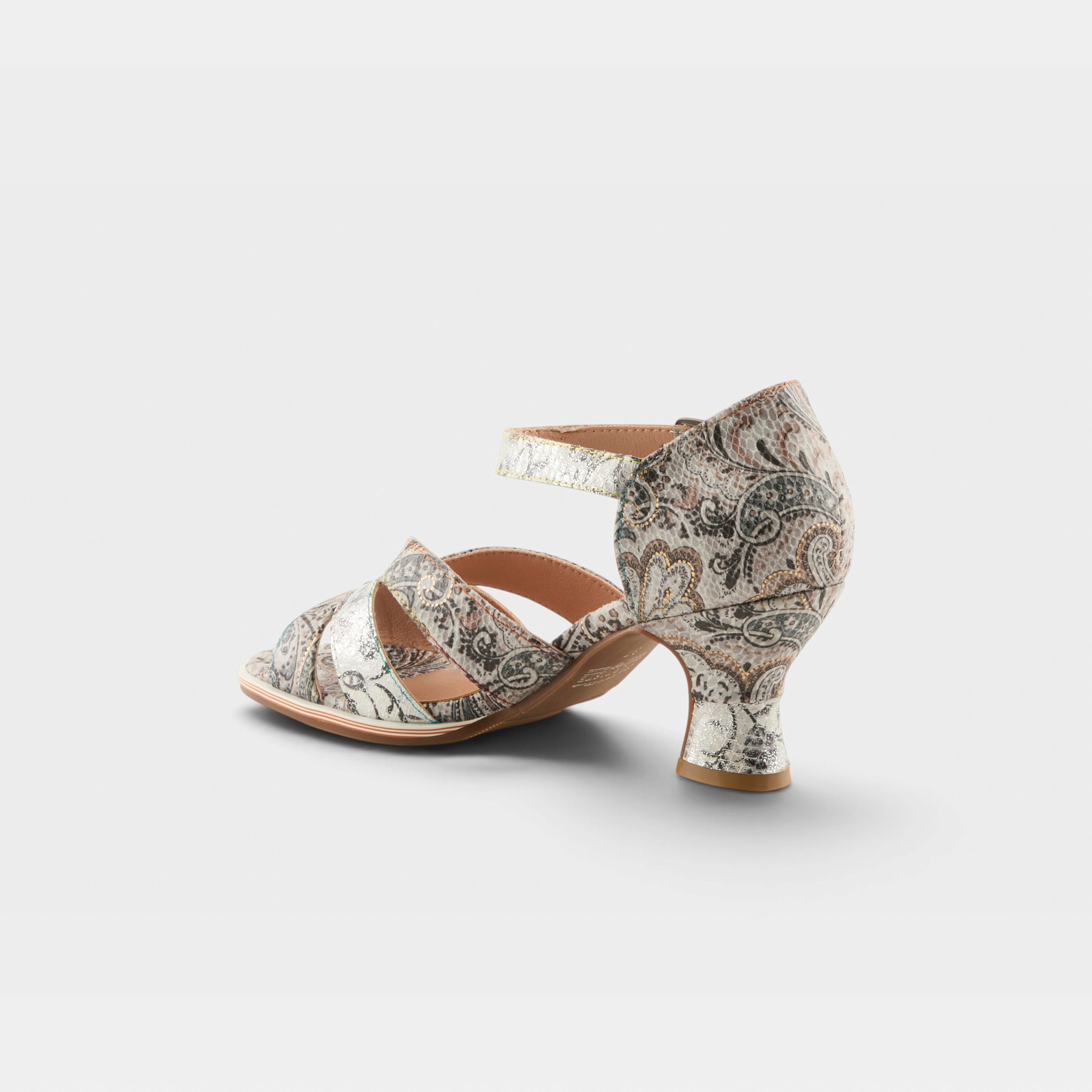 L'Artiste Waltz-Fleur sandals in Grey Multi, alternate angle view