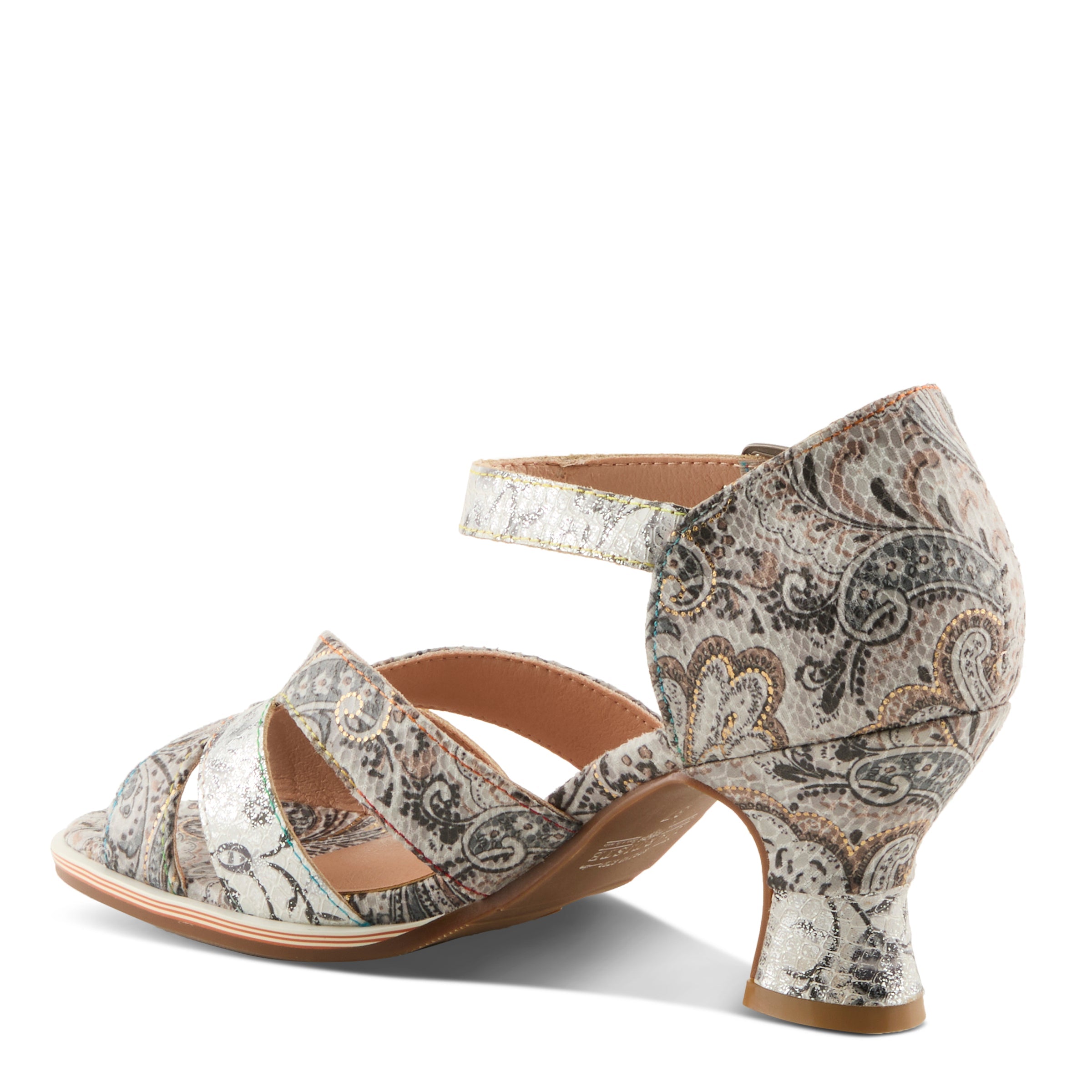 L'Artiste Waltz‑Fleur Low Block Heel Sandals - Spring Step Shoes