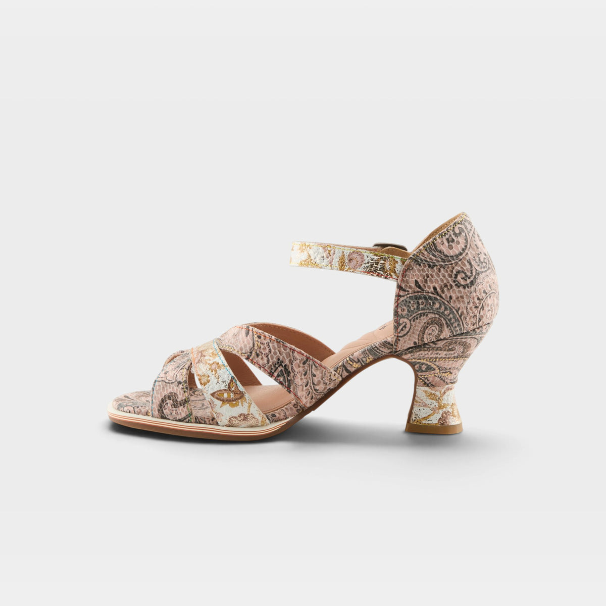 L'Artiste Waltz-Fleur sandals in Pink Multi, side view