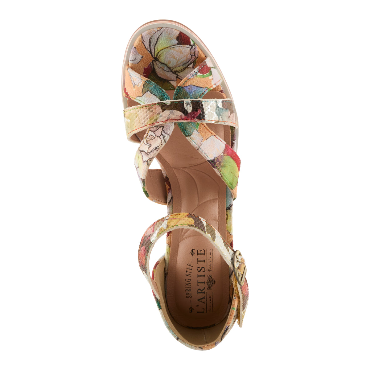 L'Artiste L'ARTISTE WALTZ SANDALS sandal in orange multi with handcrafted leather design
