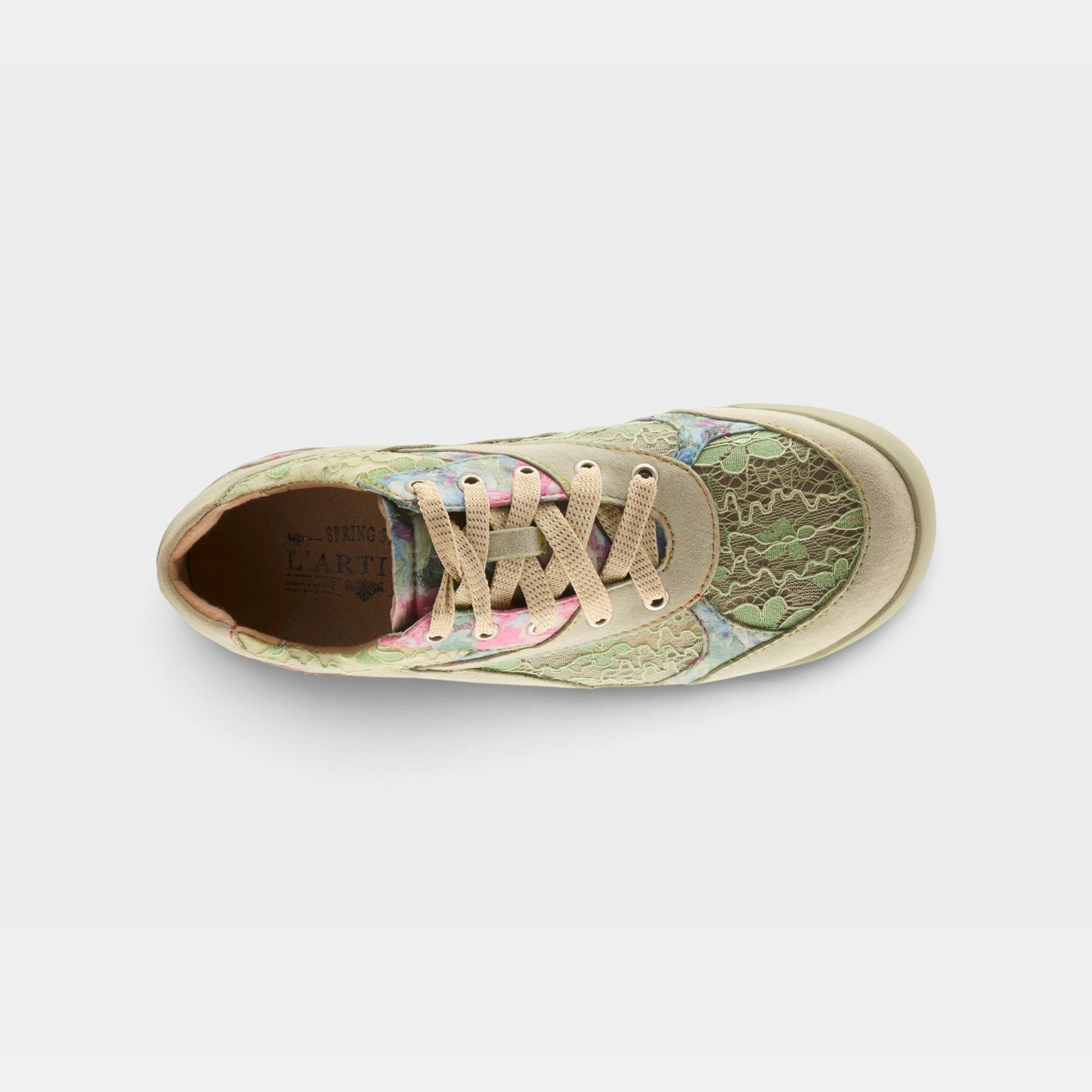 L'Artiste Wavehello sneaker in Mint Green, top view
