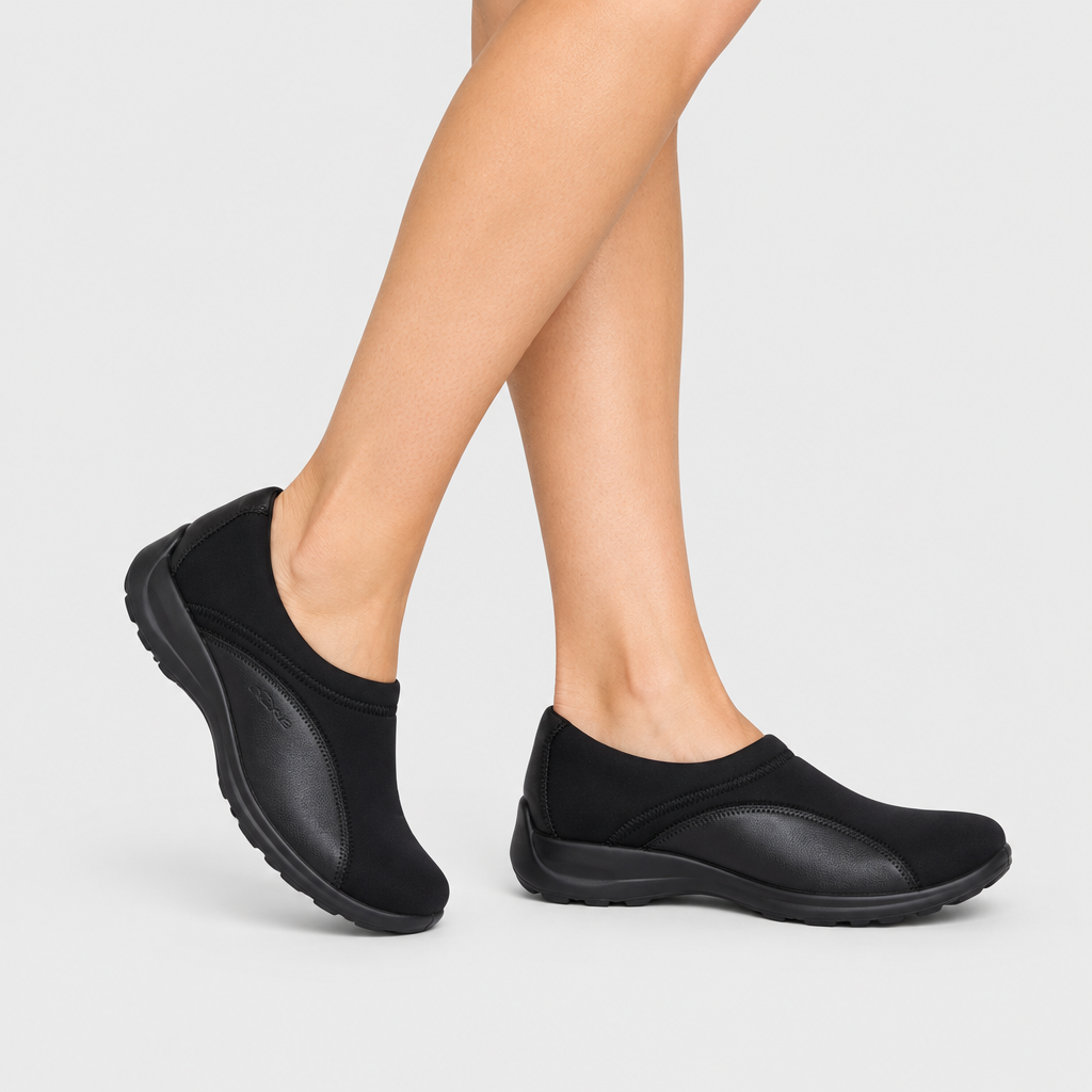 Flexus – Willow – Black – Shoe - on-foot view