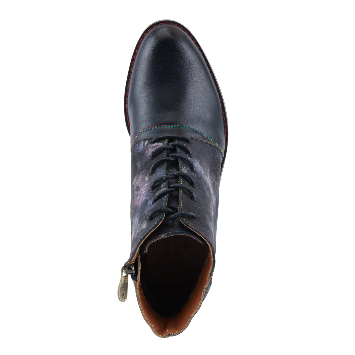 L'Artiste L'ARTISTE XENIA BOOTIE boot in black multi with handcrafted leather design