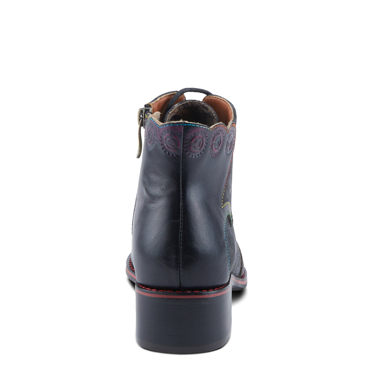 L'Artiste L'ARTISTE XENIA BOOTIE boot in black multi with handcrafted leather design