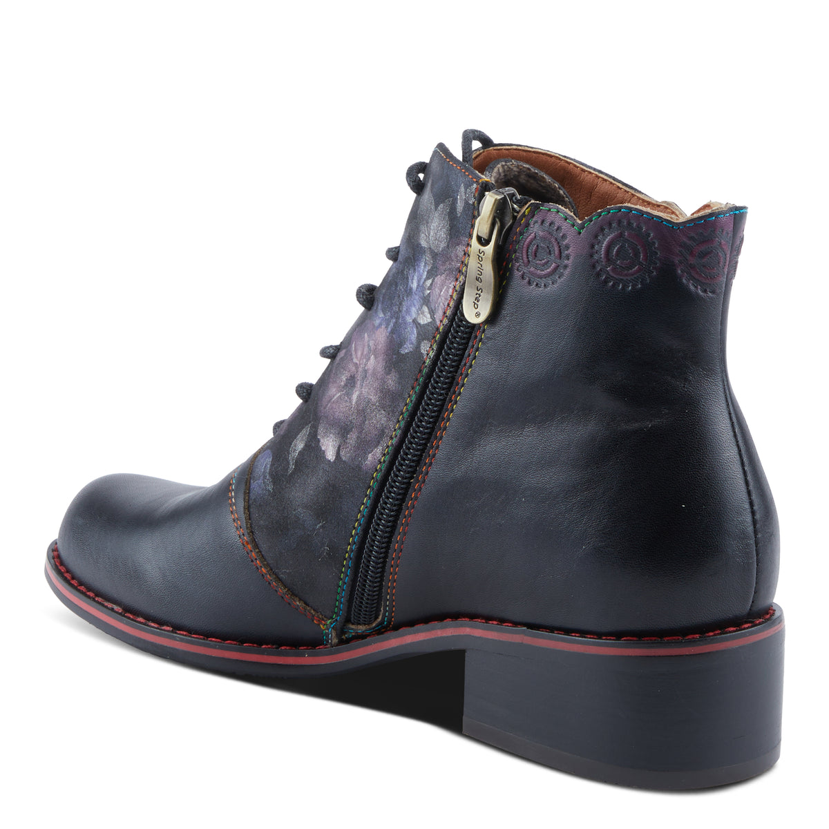 L'Artiste L'ARTISTE XENIA BOOTIE boot in black multi with handcrafted leather design