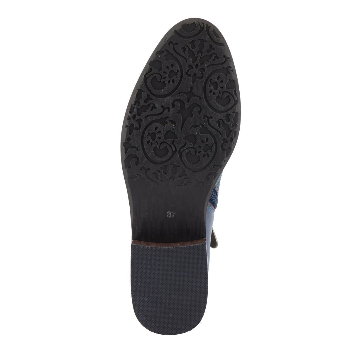 L'Artiste L'ARTISTE XENIA BOOTIE boot in navy multi with handcrafted leather design