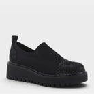 Azura Zadie Slip-On women's heel in black with platform sole and closed toe
