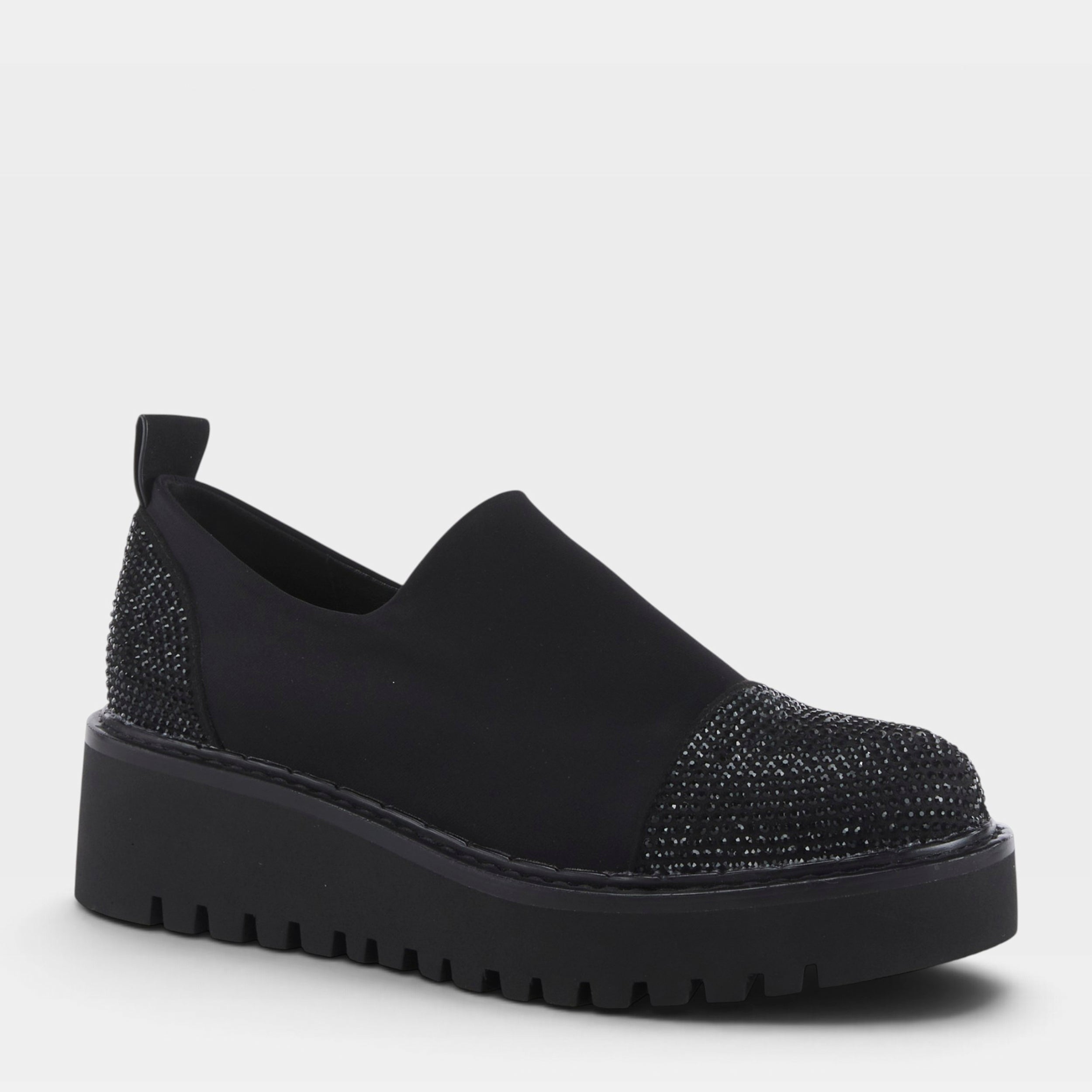 Azura Zadie Slip-On women's heel in black with platform sole and closed toe