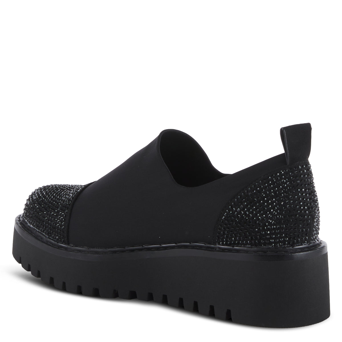 Azura Zadie Slip-On women's heel in black with platform sole and closed toe