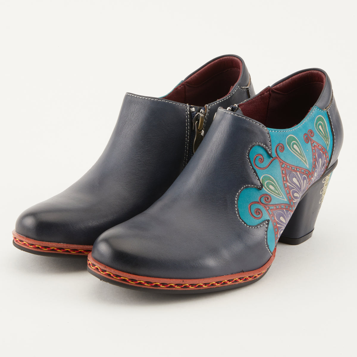 L'Artiste L'ARTISTE ZAMI SHOES shoe in red with handcrafted leather design