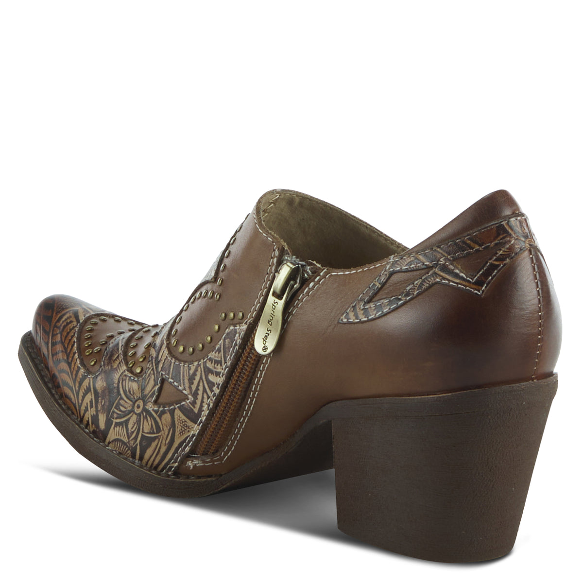 L'Artiste L'ARTISTE ZAPPA WESTERN SHOOTIE shoe in brown with handcrafted leather design