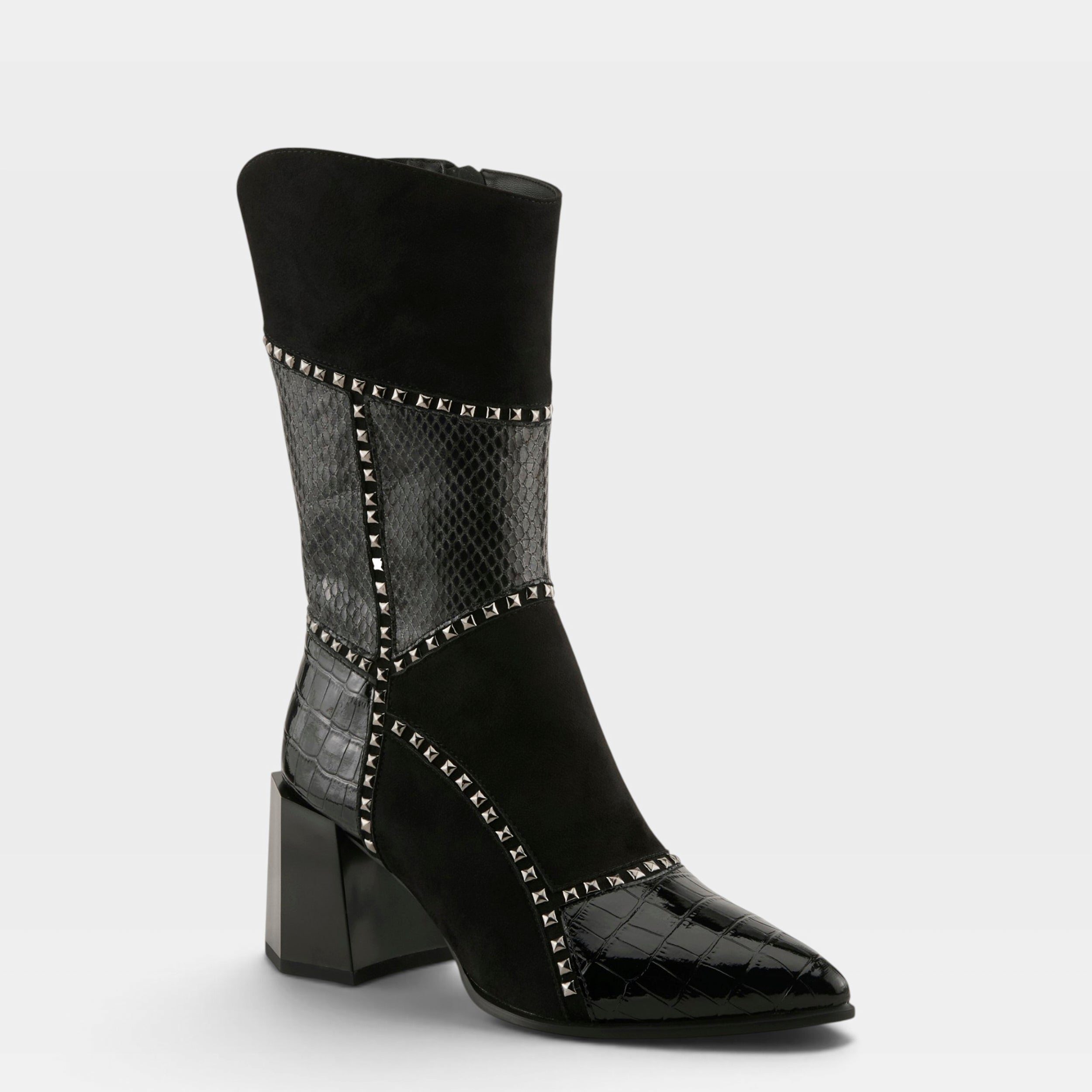 Azura Zayrina women's boot in black with leather upper and zipper detail