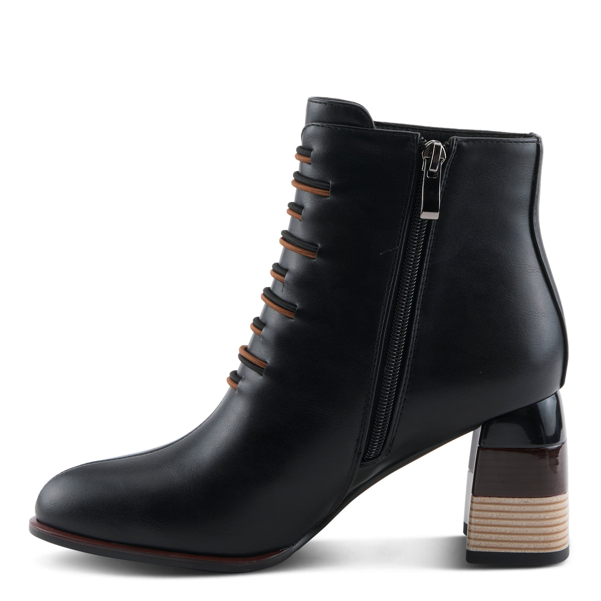 Azura Zontal women's boot in beige with faux leather upper and zipper detail