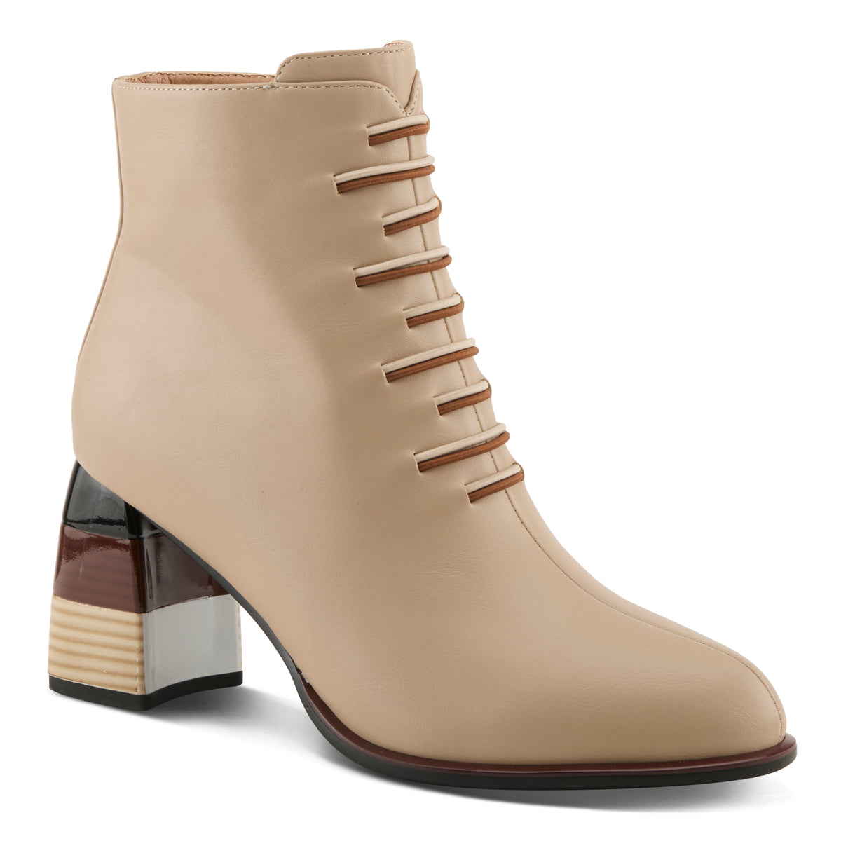 Azura Zontal women's boot in black with faux leather upper and zipper detail