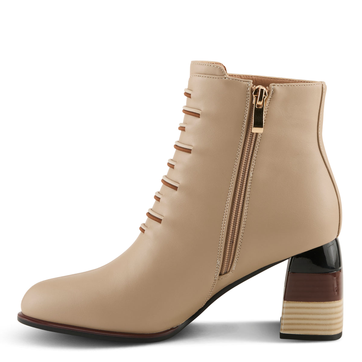 Azura Zontal women's boot in black with faux leather upper and zipper detail