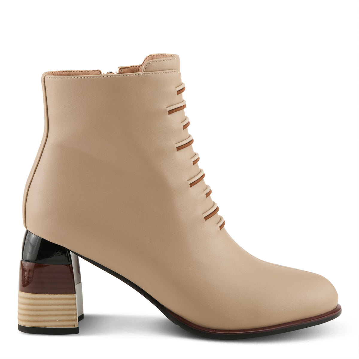 Azura Zontal women's boot in black with faux leather upper and zipper detail