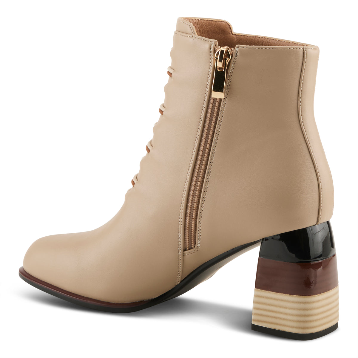 Azura Zontal women's boot in black with faux leather upper and zipper detail
