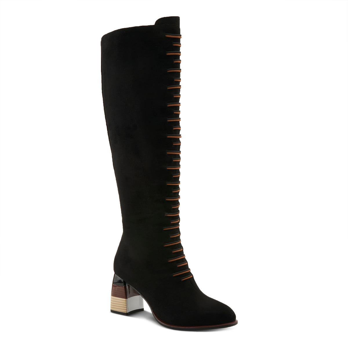Azura Zontalhi women's boot in black with suede upper and zipper detail