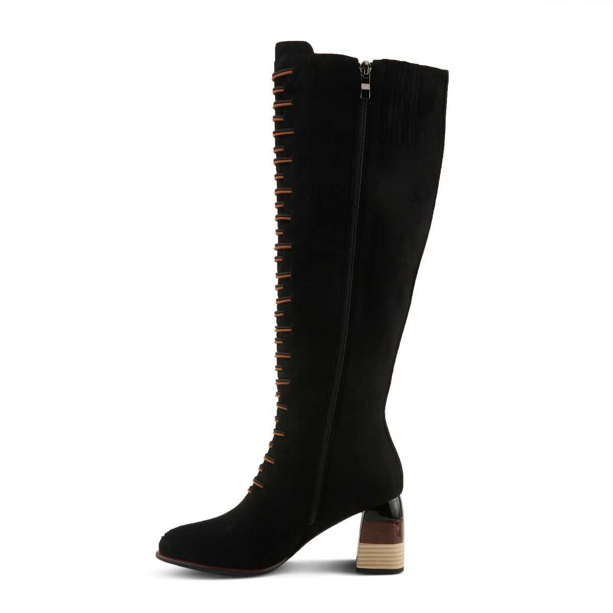 Azura Zontalhi women's boot in black with suede upper and zipper detail
