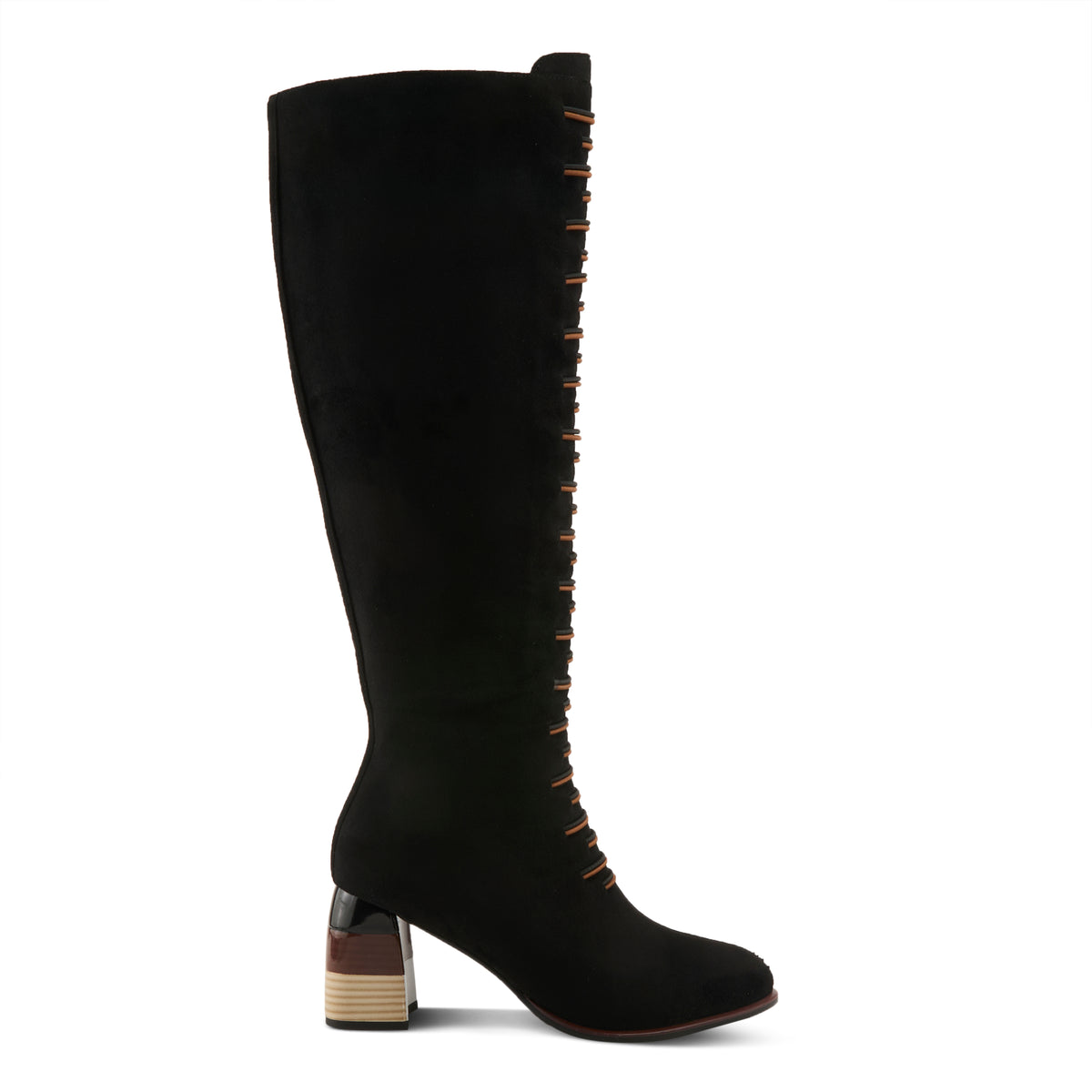 Azura Zontalhi women's boot in black with suede upper and zipper detail