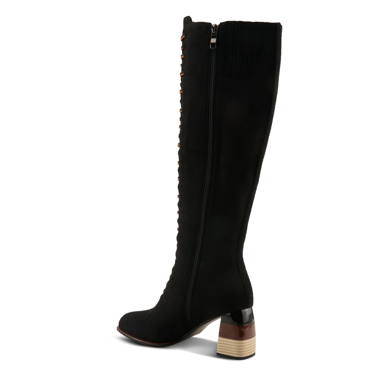 Azura Zontalhi women's boot in black with suede upper and zipper detail