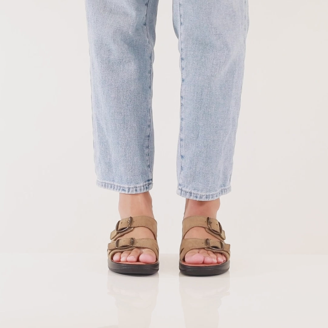 Flexus FLEXUS DECCA SLIDE SANDAL sandal in beige nubuck with flexible sole