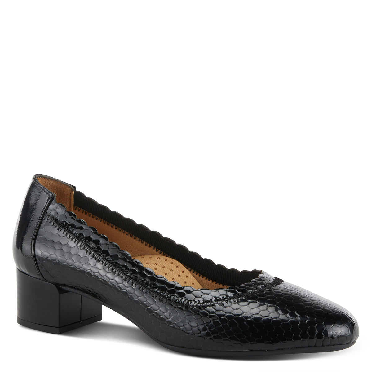 Spring Step SPRING STEP AHMERIA PUMP shoe in black patent with comfortable everyday design