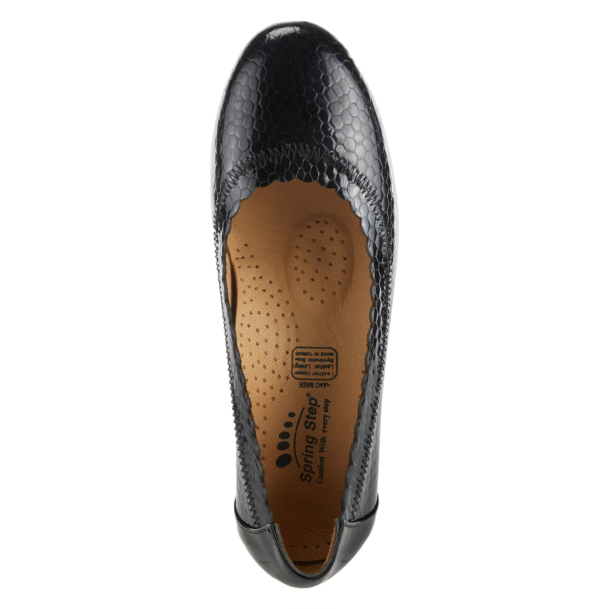 Spring Step SPRING STEP AHMERIA PUMP shoe in black patent with comfortable everyday design