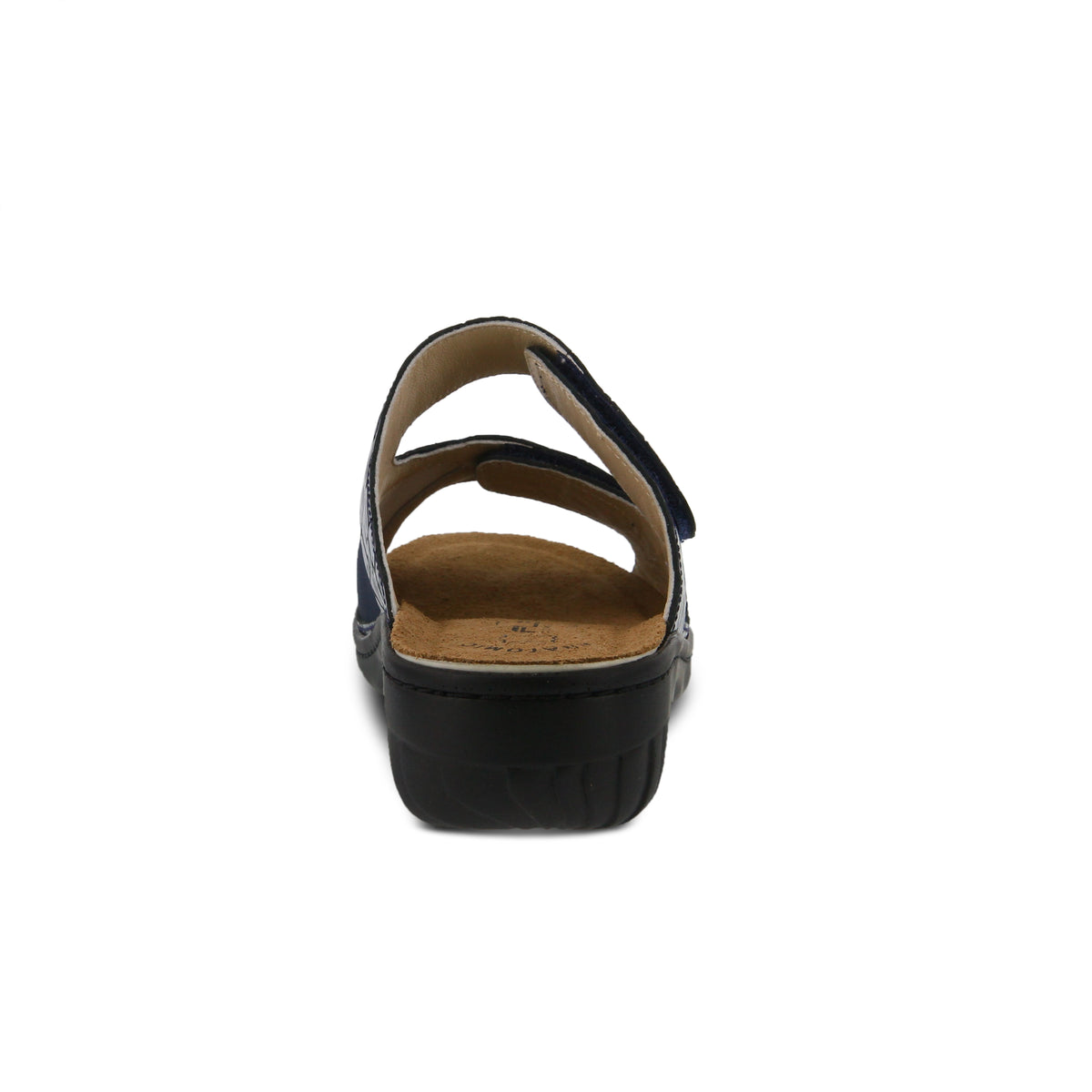 Flexus FLEXUS ALMERIA SLIDE SANDAL sandal in navy patent with flexible sole