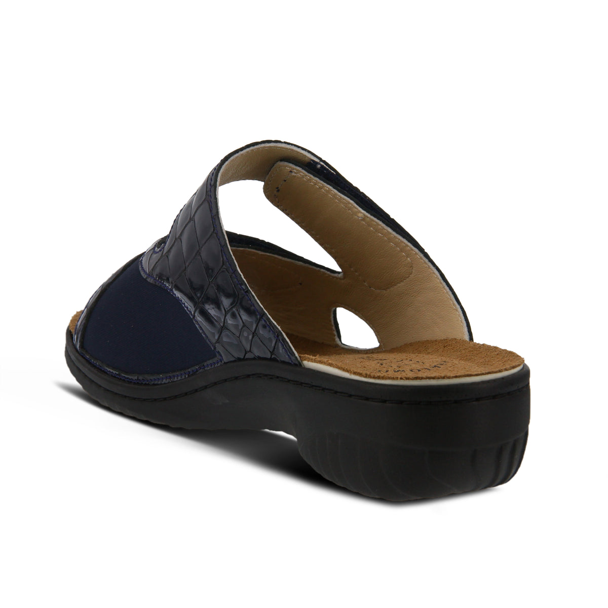 Flexus FLEXUS ALMERIA SLIDE SANDAL sandal in navy patent with flexible sole