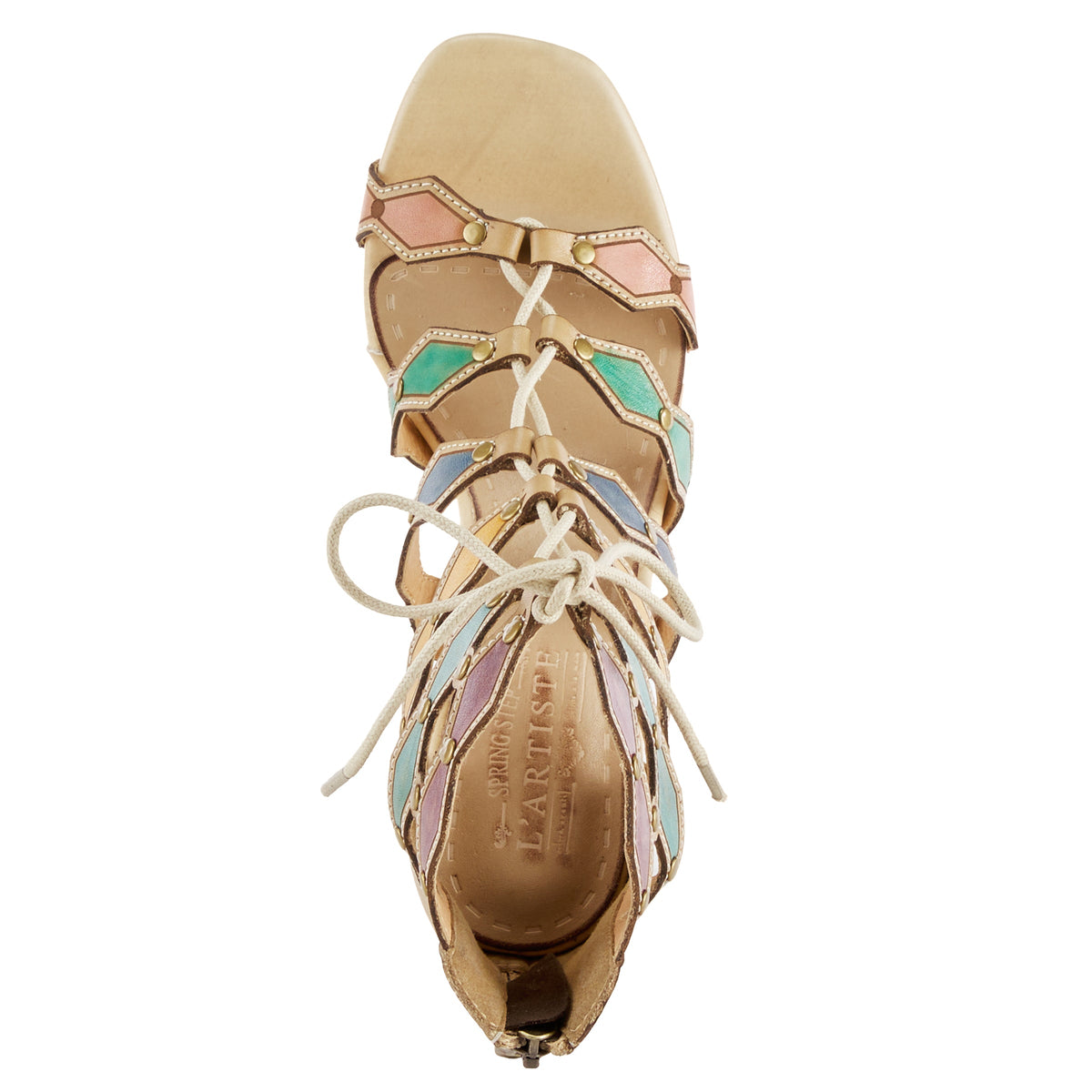 L'Artiste L'ARTISTE ARTDECO SANDALS sandal in black multi with handcrafted leather design