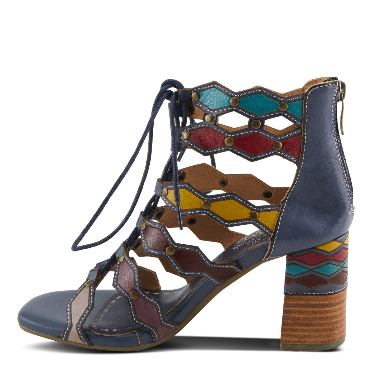 L'Artiste L'ARTISTE ARTDECO SANDALS sandal in black multi with handcrafted leather design