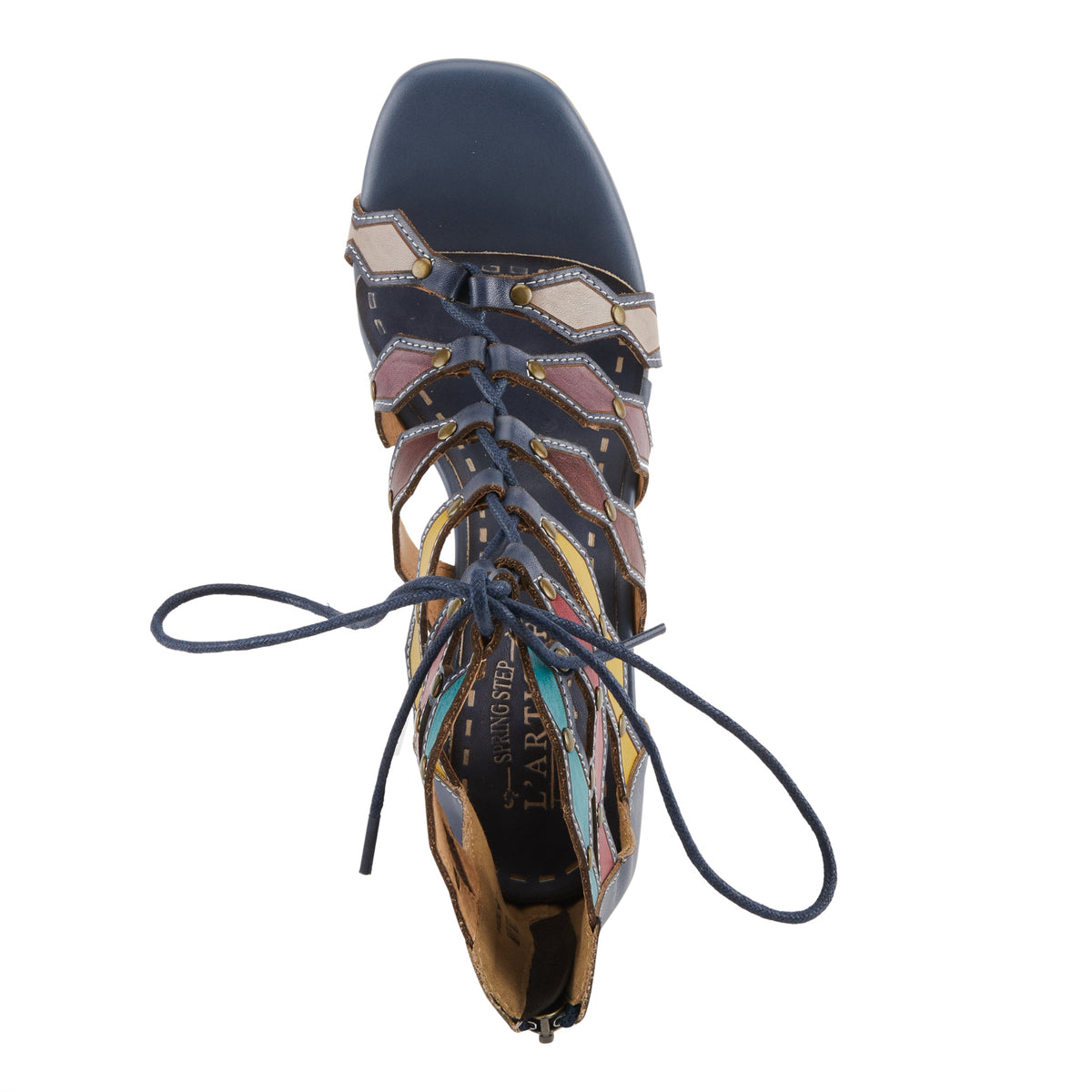 L'Artiste L'ARTISTE ARTDECO SANDALS sandal in black multi with handcrafted leather design