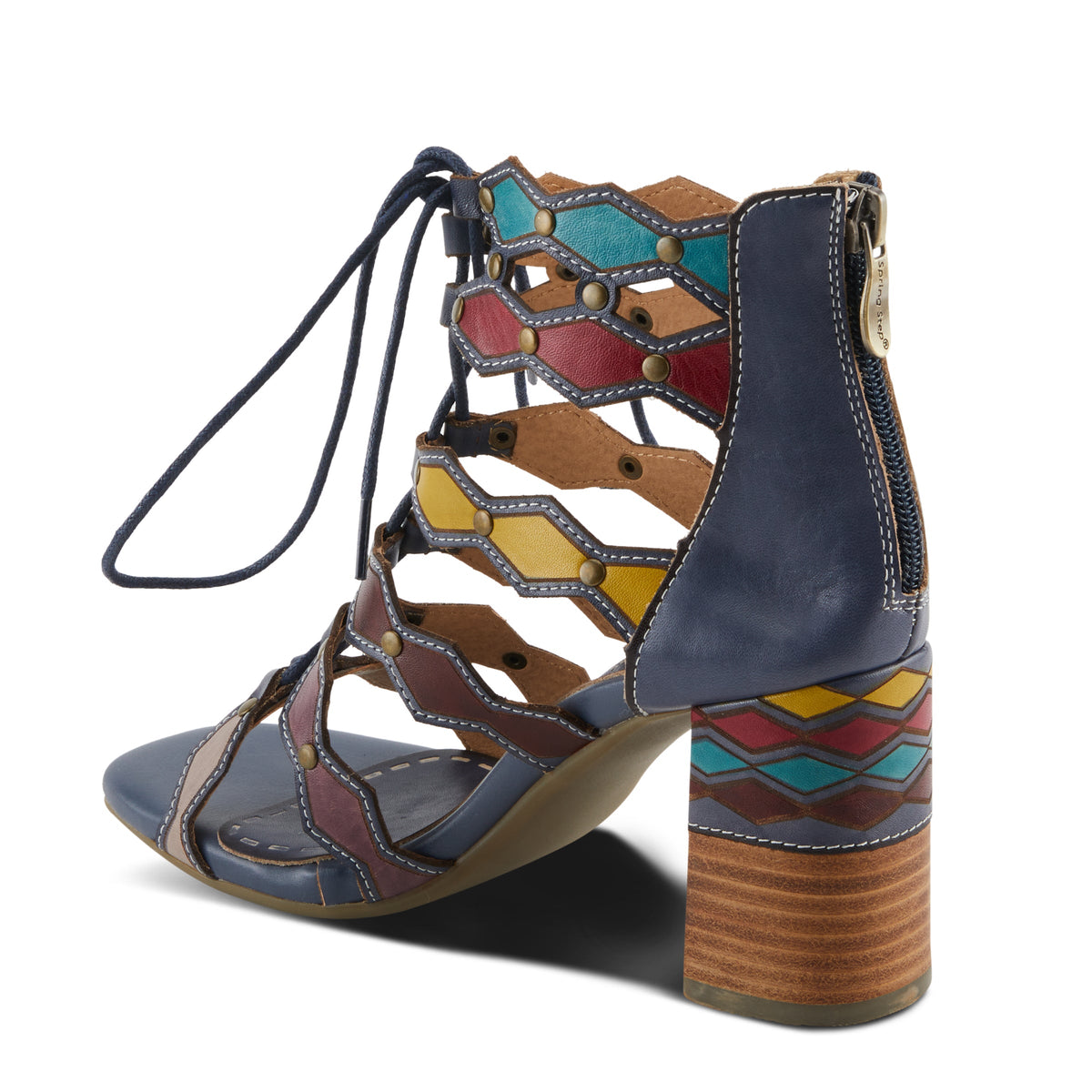 L'Artiste L'ARTISTE ARTDECO SANDALS sandal in beige multi with handcrafted leather design