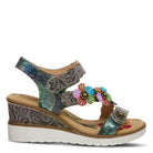 L'Artiste L'Artiste BERYL ANKLE STRAP SANDALS sandal in grey multi with handcrafted leather design