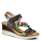 L'Artiste L'Artiste BERYL ANKLE STRAP SANDALS sandal in red multi with handcrafted leather design