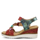L'Artiste L'Artiste BERYL ANKLE STRAP SANDALS sandal in red multi with handcrafted leather design