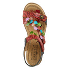 L'Artiste L'Artiste BERYL ANKLE STRAP SANDALS sandal in red multi with handcrafted leather design