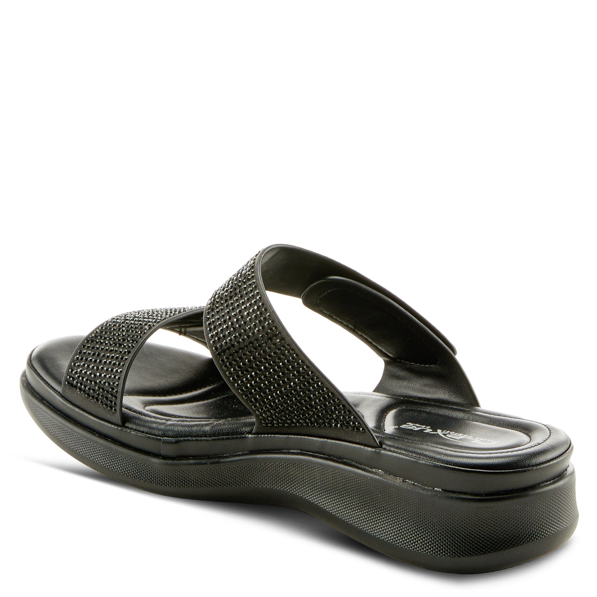Flexus FLEXUS BLING SLIDE SANDALS sandal in black with flexible sole