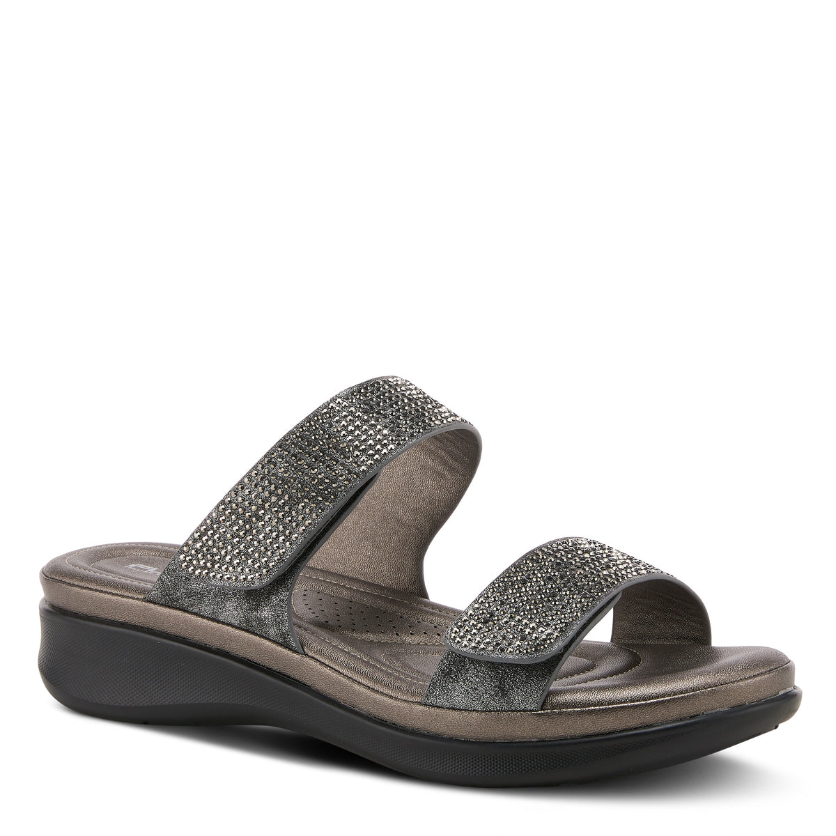 Flexus FLEXUS BLING SLIDE SANDALS sandal in pewter with flexible sole