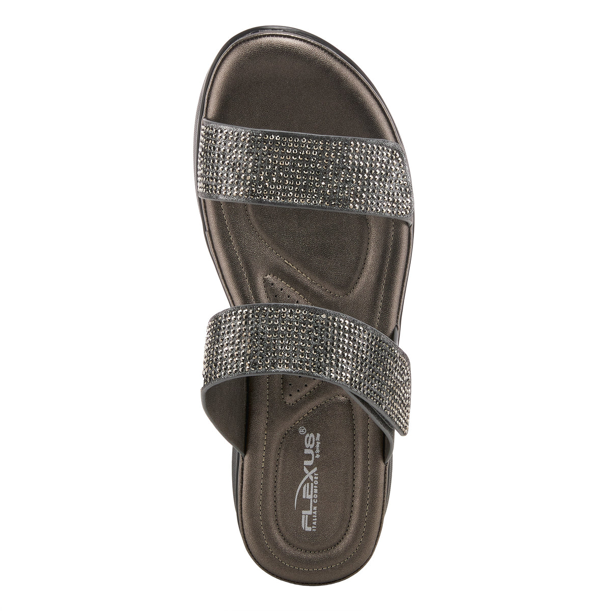 Flexus FLEXUS BLING SLIDE SANDALS sandal in pewter with flexible sole