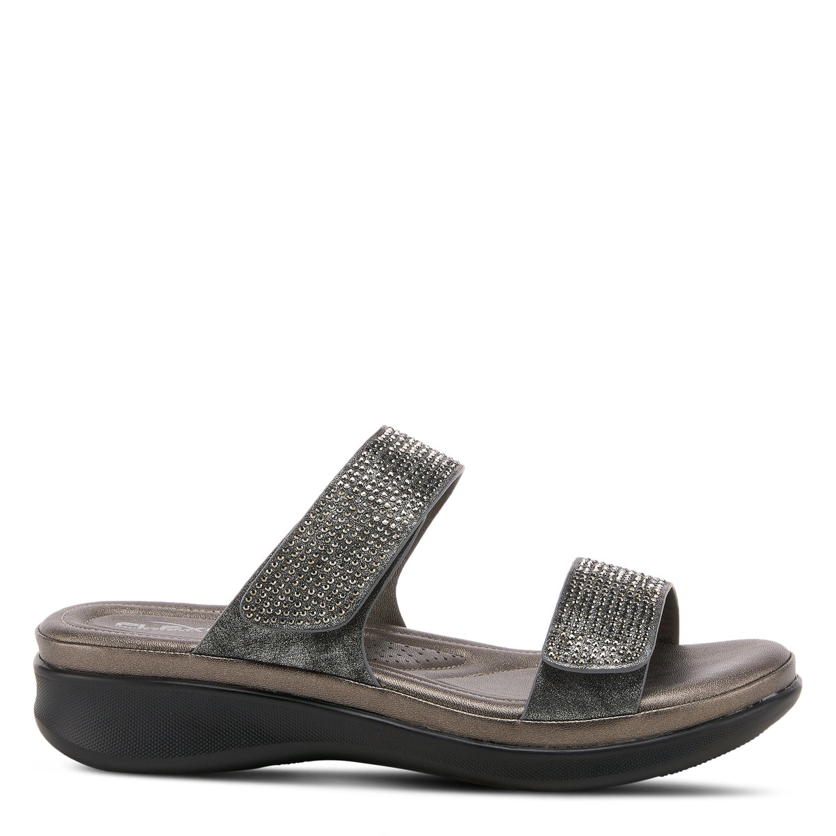 Flexus FLEXUS BLING SLIDE SANDALS sandal in pewter with flexible sole