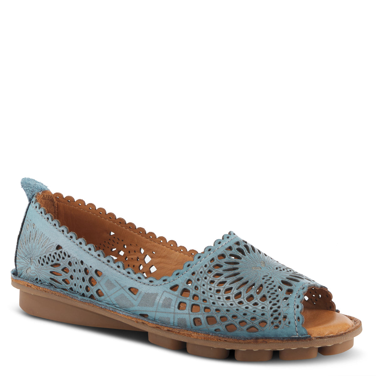 Premium Brandal Wedge Flat Leather Shoe by Spring Step Shoes
