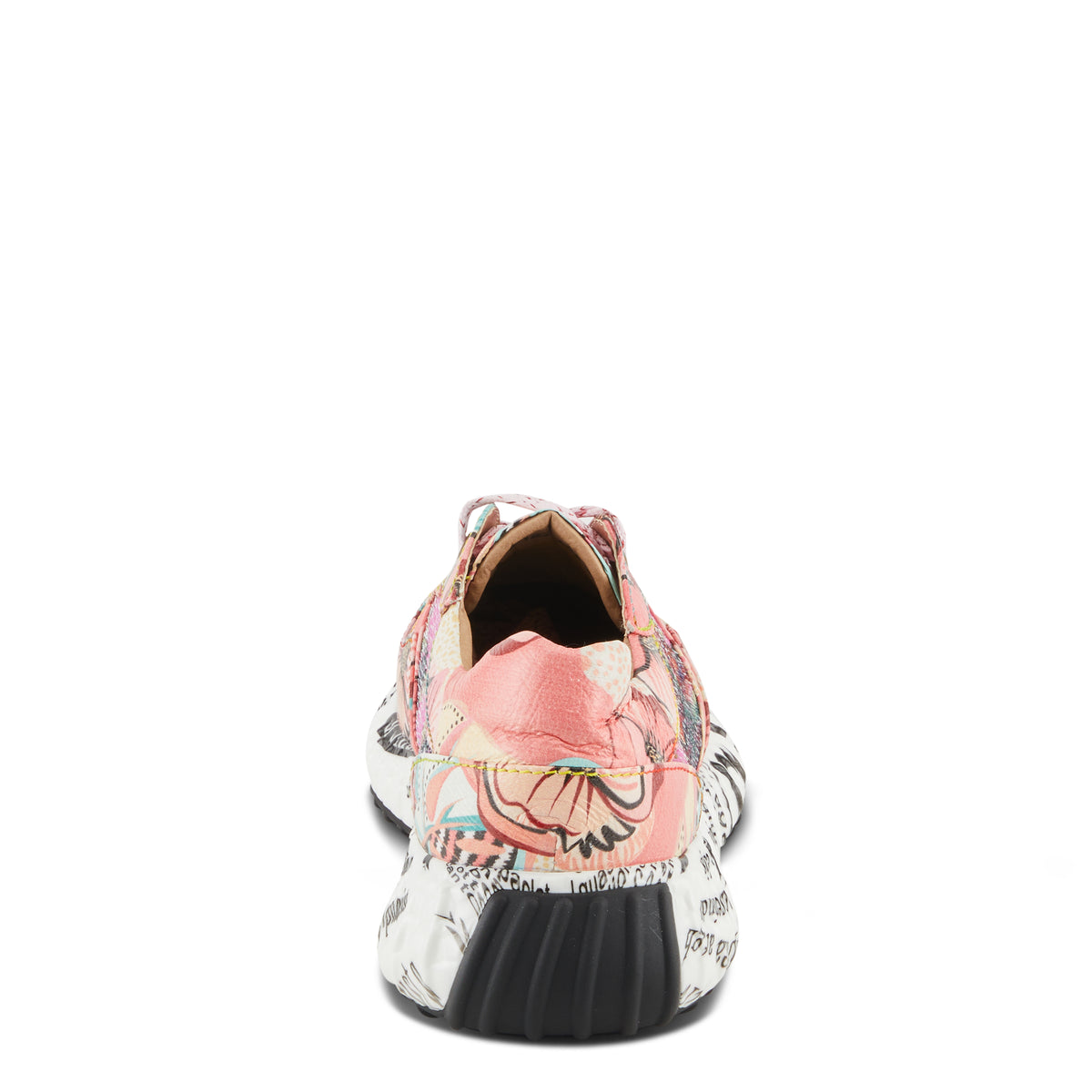 L'Artiste L'ARTISTE CABARET SNEAKERS shoe in pink multi with handcrafted leather design