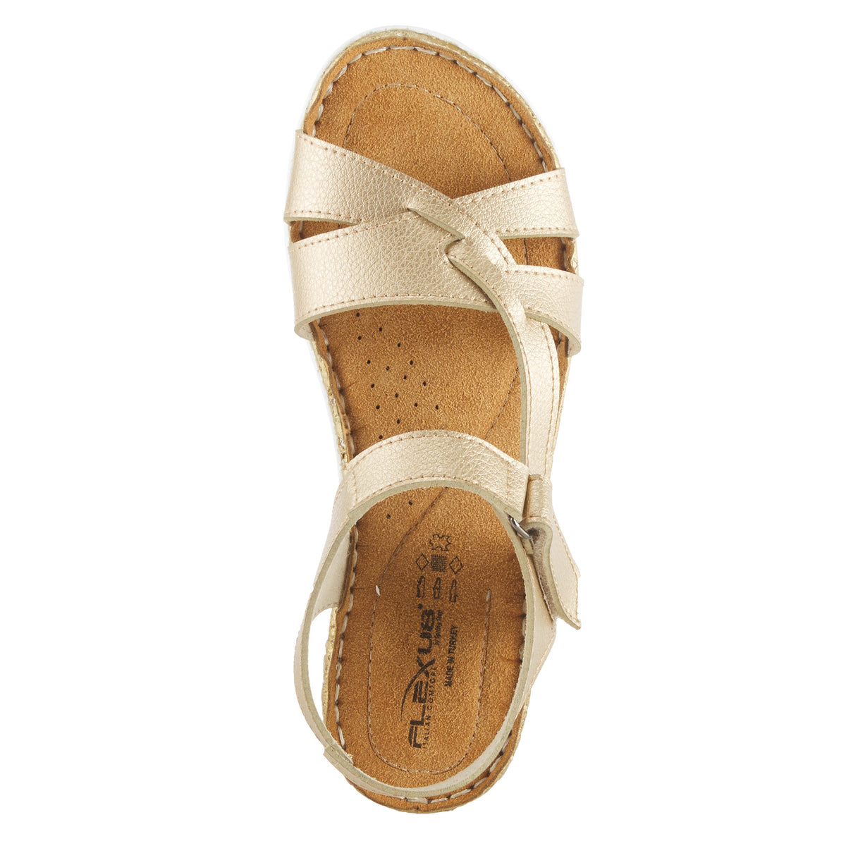 Flexus FLEXUS CHAMBRIA SANDAL sandal in gold with flexible sole