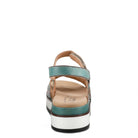 L'Artiste L'ARTISTE CLARA PLATFORM SANDALS sandal in light turquoise with handcrafted leather design
