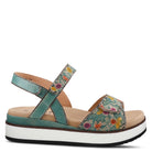 L'Artiste L'ARTISTE CLARA PLATFORM SANDALS sandal in light turquoise with handcrafted leather design