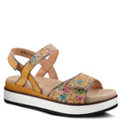L'Artiste L'ARTISTE CLARA PLATFORM SANDALS sandal in light turquoise with handcrafted leather design