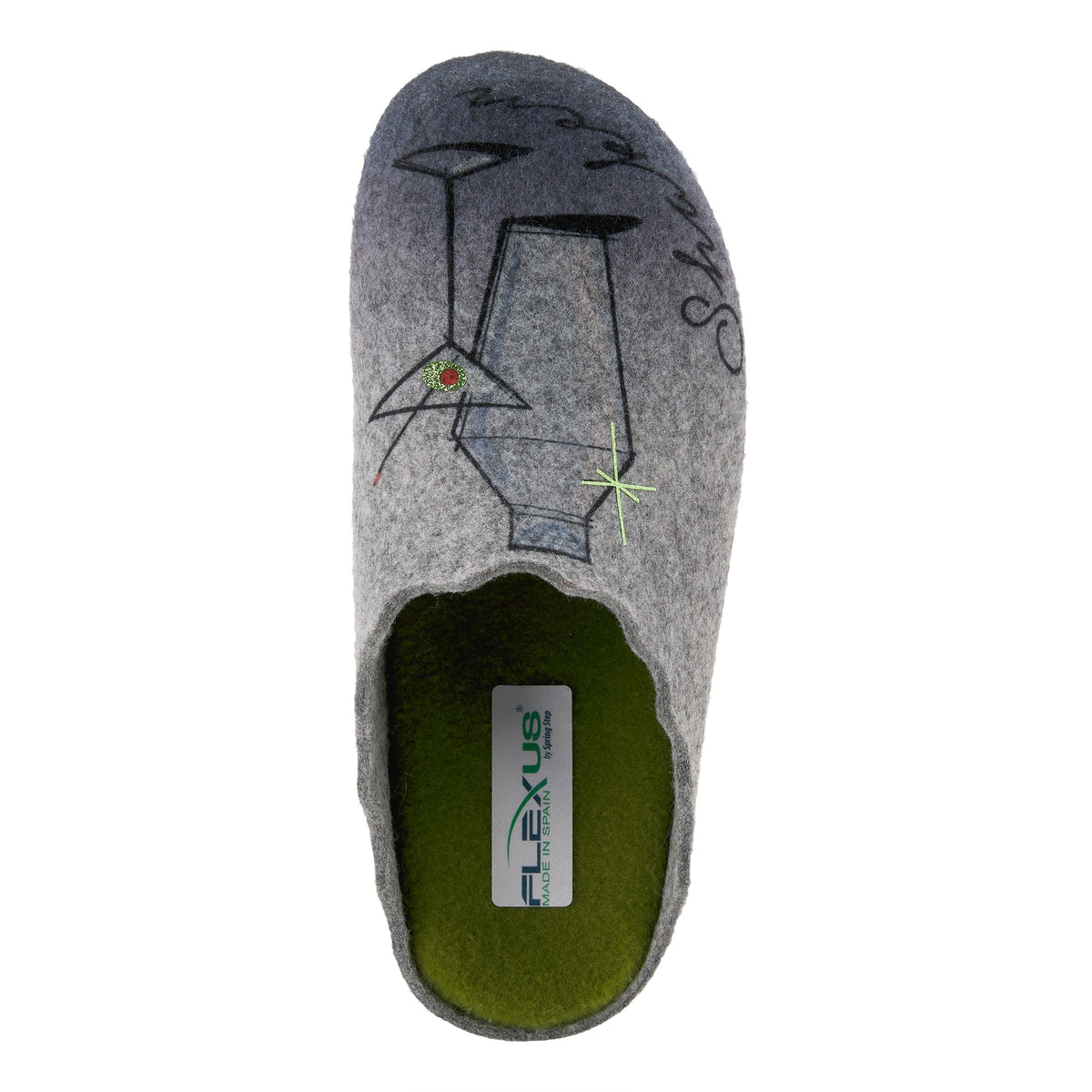 Flexus FLEXUS COCKTAIL SLIPPER comfort shoe in grey with flexible sole